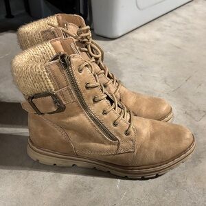 Tan Women's Combat Boots
